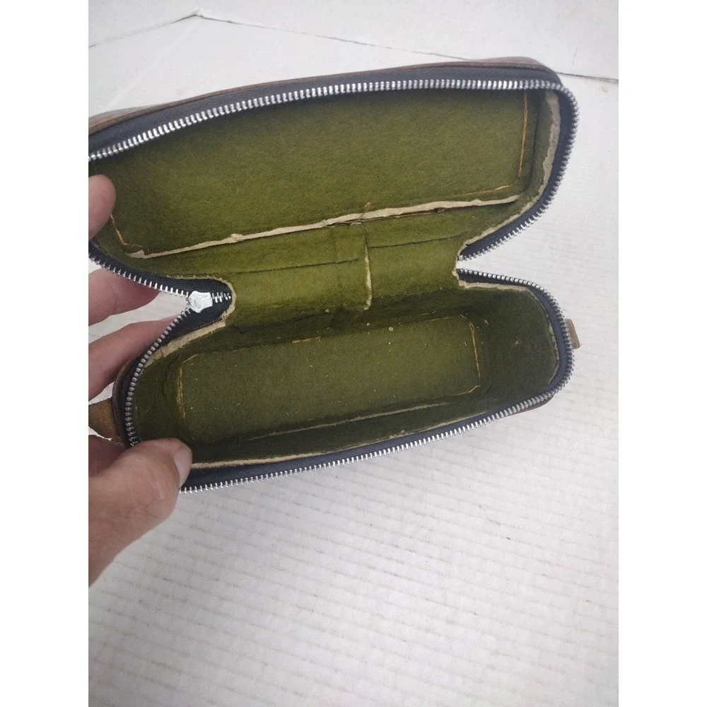 Vintage Belding California Saddle Leather Camera Binocular Bag Approx Size 5x7x2